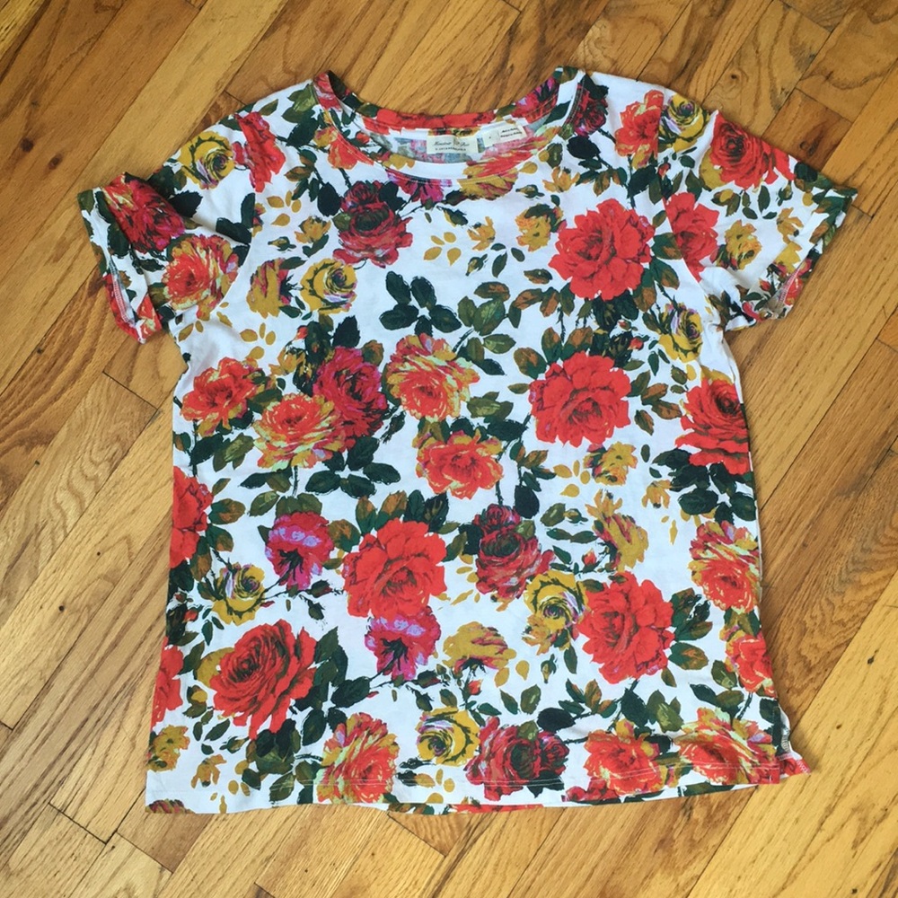 Anthropologie Meadow Rue Fun Summer Floral Tee